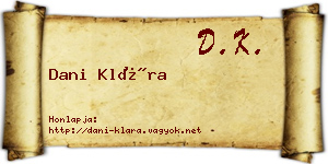 Dani Klára névjegykártya