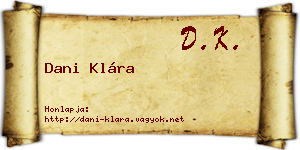 Dani Klára névjegykártya